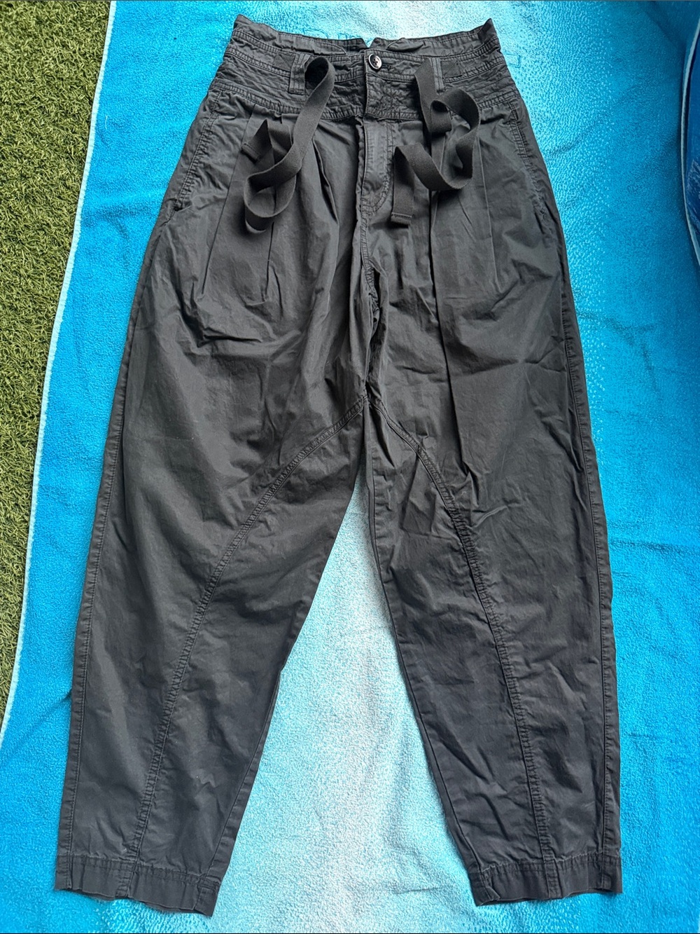 Free People Black Cargo Drawstring Pants